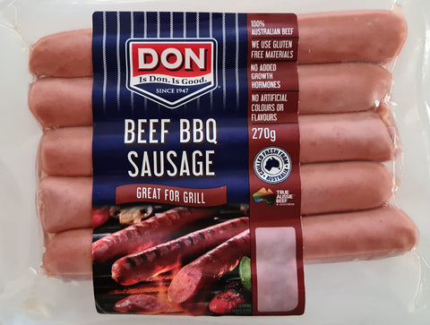Beef BBQ Sausage, Don, 270g/pack